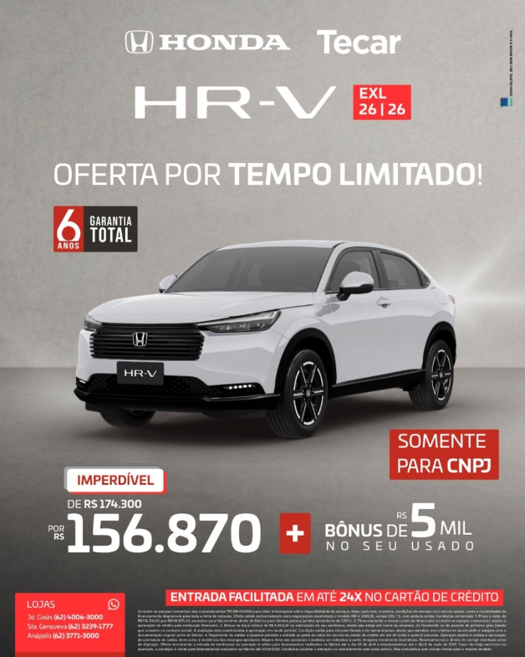 honda hr-v 1.5 di i-vtec flex exl cvt 4p automatico 2026