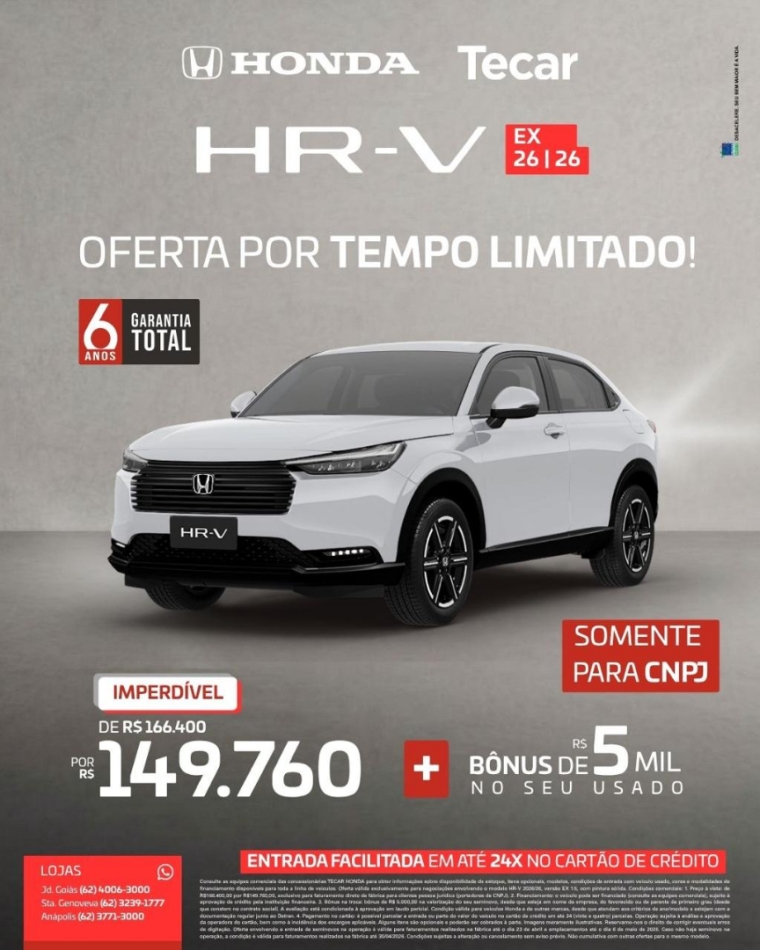 honda hr-v 1.5 di i-vtec flex ex cvt 4p automatico 2026
