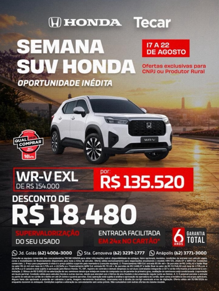 honda wr-v 1.5 i-vtec flex exl cvt 4p automatico 20270