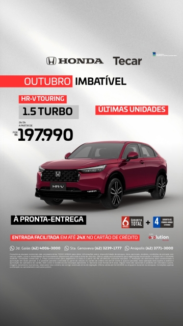 honda hr-v 1.5 di i-vtec turbo flex touring cvt 4p automatico 20260
