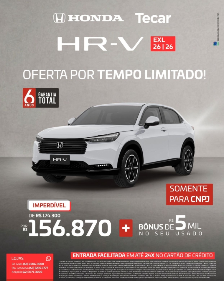 honda hr-v 1.5 di i-vtec flex exl cvt 5p automatico 2026