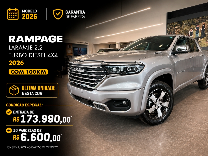 ram rampage 2.2 turbo diesel laramie 4x4 automatico 2.0 4p 2026