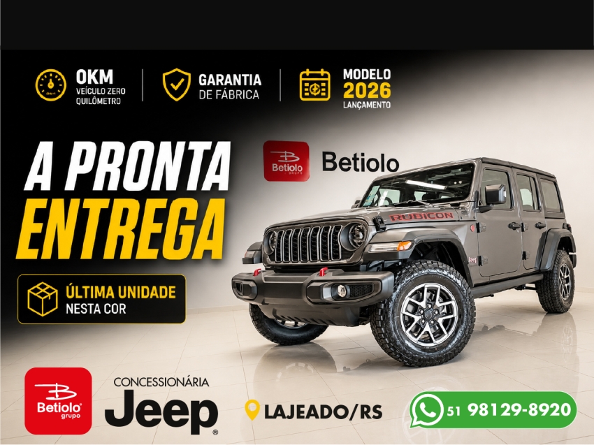 jeep wrangler 2.0 turbo gasolina rubicon 4p 4x4 at8 automatico 2026