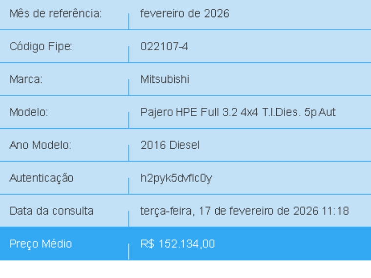 mitsubishi pajero full 3.2 hpe 4x4 16v turbo intercooler diesel 4p automatico 20161