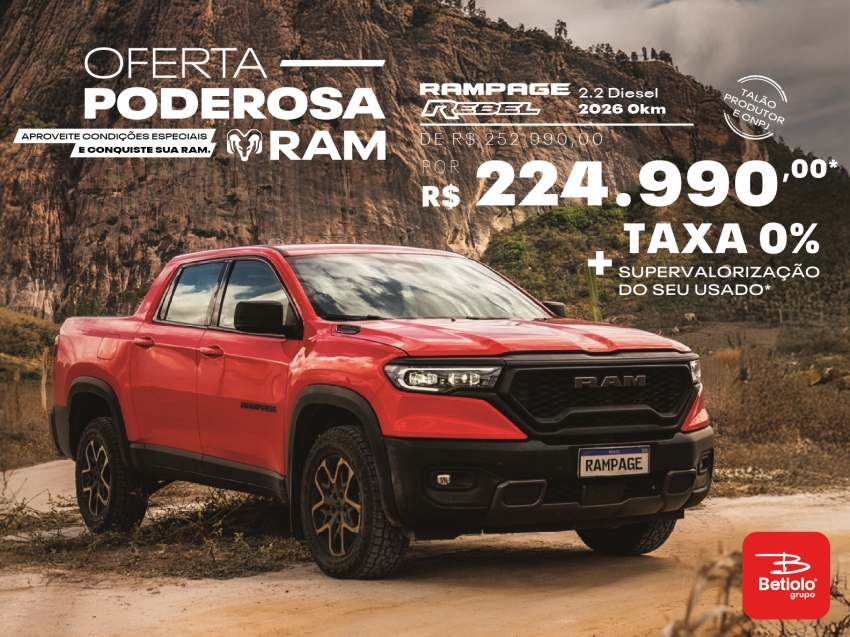 ram rampage 2.2 turbo diesel rebel 4x4 automatico 4p 2026