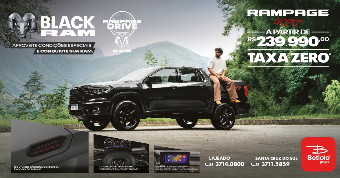 ram rampage 2.0 hurricane 4 turbo gasolina r/t 4x4 automatico 4p 2026