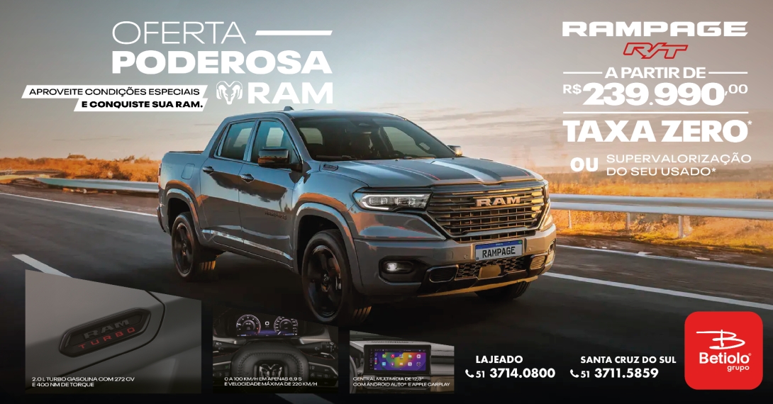 ram rampage 2.0 hurricane 4 turbo gasolina r/t 4x4 automatico 4p 2026