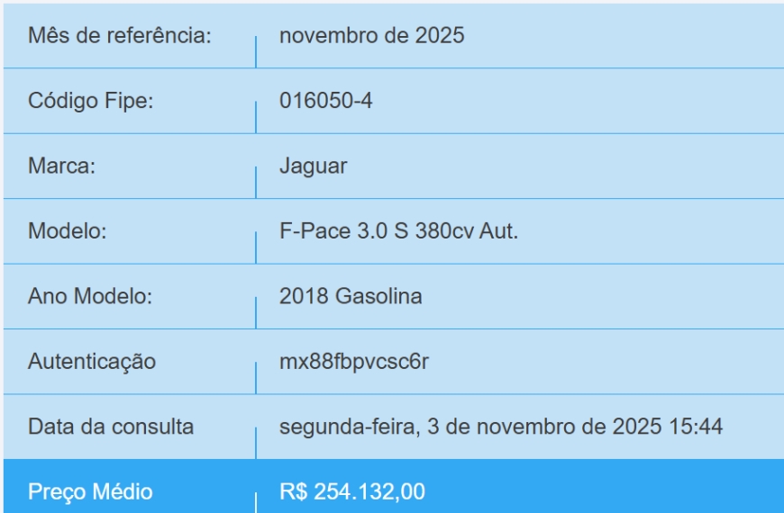 jaguar f-pace 3.0 v6 supercharged s awd 4p automatico gasolina 20181
