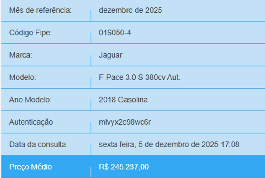 jaguar f-pace 3.0 v6 supercharged s awd 4p automatico gasolina 20181