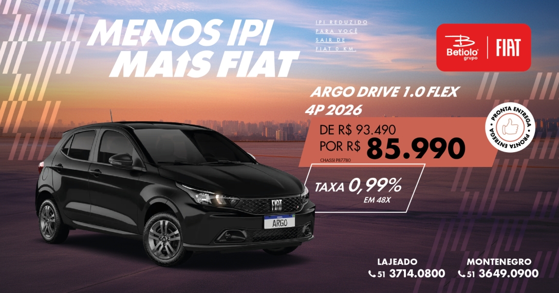 fiat argo 1.0 firefly flex drive manual gasolina 4p 2026