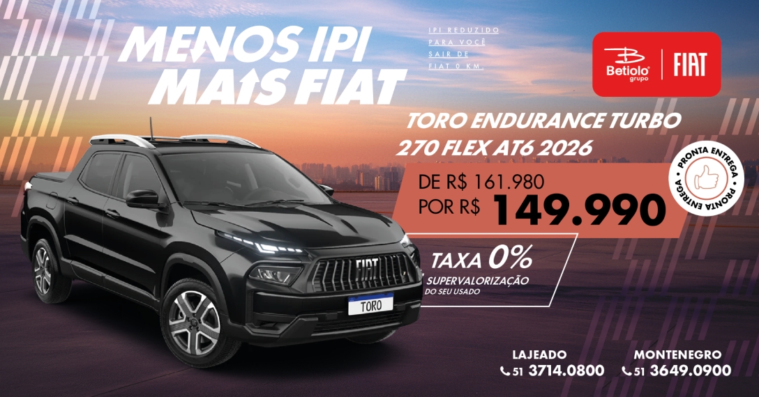 fiat toro 1.3 turbo 270 flex endurance at6 gasolina 4p automatico 2026