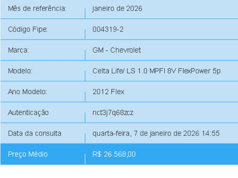 chevrolet celta 1.0 mpfi ls 8v flex 4p manual 20121