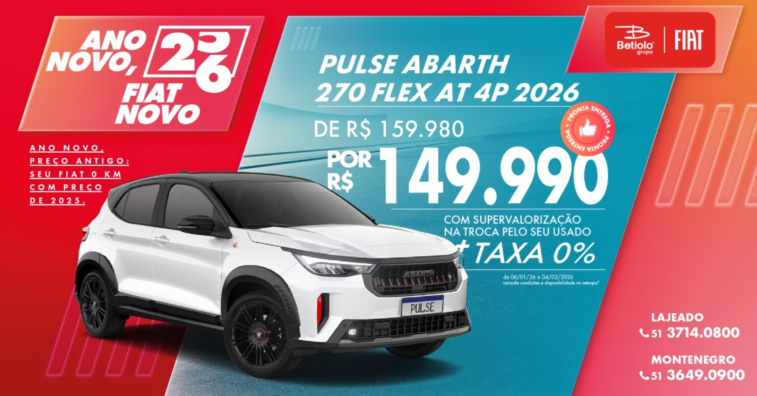 fiat pulse 1.3 turbo 270 flex abarth at6 gasolina 4p automatico 2026