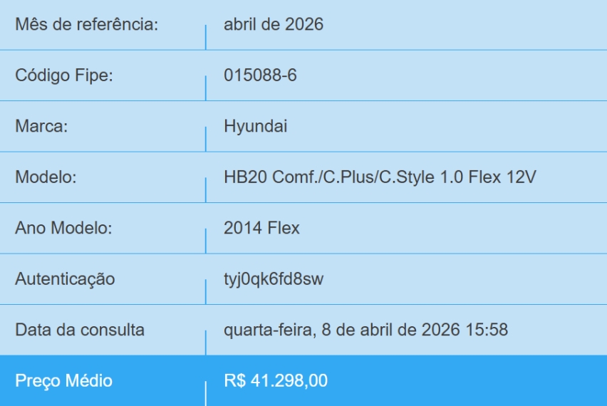 hyundai hb20 1.0 comfort 12v flex 4p manual 20141