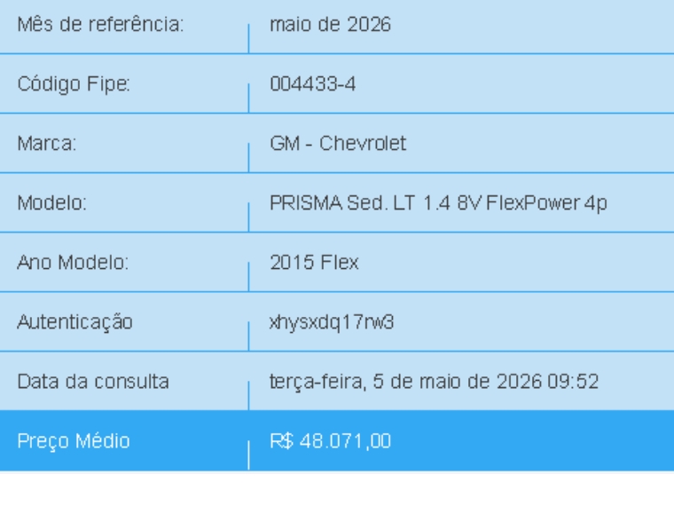 chevrolet prisma 1.4 mpfi lt 8v flex 4p manual 20151