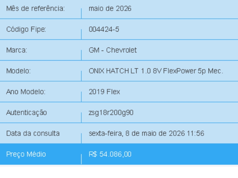 chevrolet onix 1.0 mpfi lt 8v flex 4p manual 20191