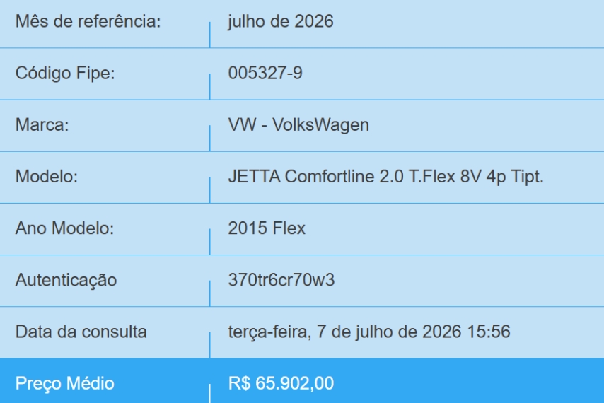 volkswagen jetta 2.0 comfortline flex 4p tiptronic automatico 20151
