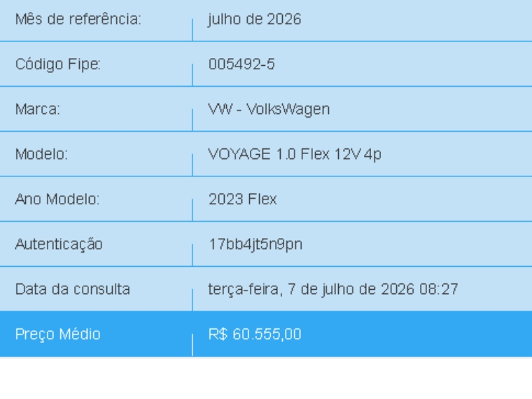 volkswagen voyage 1.0 12v mpi totalflex 4p manual flex 20231