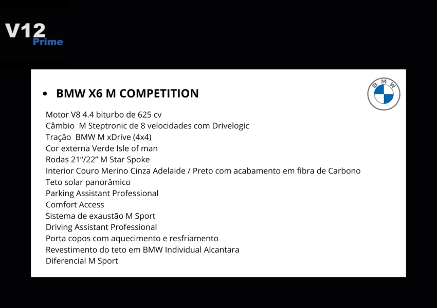 bmw x6 4.4 v8 biturbo gasolina m competition automatico.