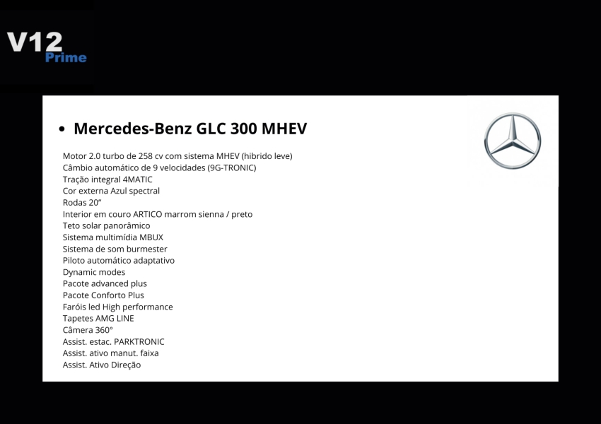 mercedes-benz glc 300 2.0 mhev 4matic 9g-tronic hibrido 4p automatico 2024