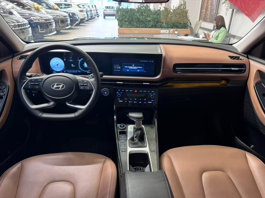 creta turbo platinum hyundai automatico com teto solar baixa km muito novo revisado7