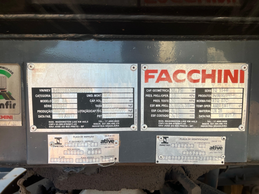 facchini tanque combustivel 3 eixos - 2017/2017
