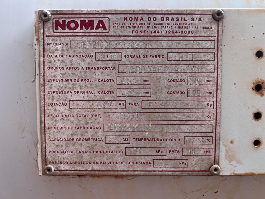 noma tanque p/ oleo vegetal - 2009/2009