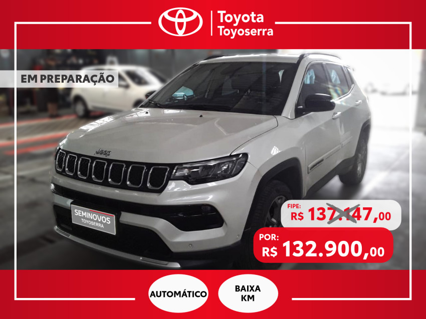 baixa km! - jeep compass longitude 2.0 4x2 flex  automatico