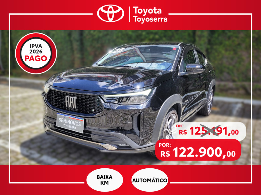 baixa km! - fiat fastback impetus 1.0 200 t. flex automatico