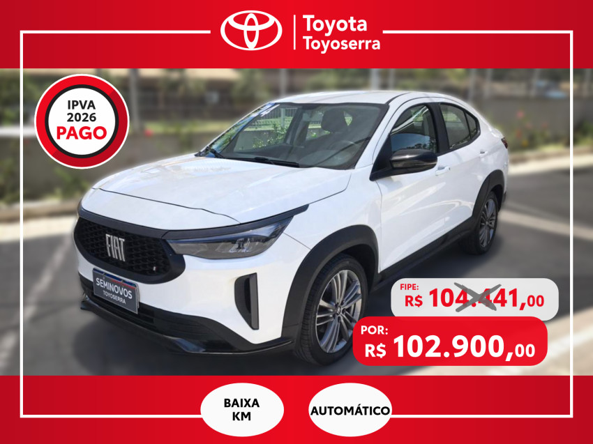 baixa km! - fiat fastback 1.0 200 turbo flex automatico