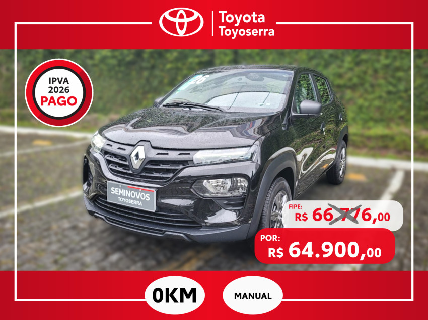 zero km! renault kwid zen 1.0 flex  manual