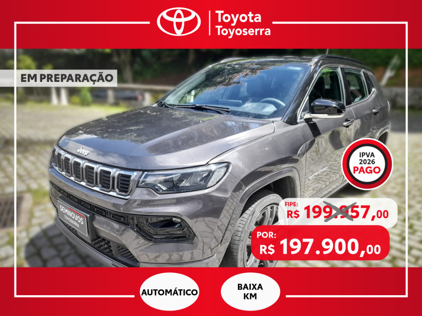 baixa km! - jeep compass over. hurric 2.0 4x4 tb  automatico