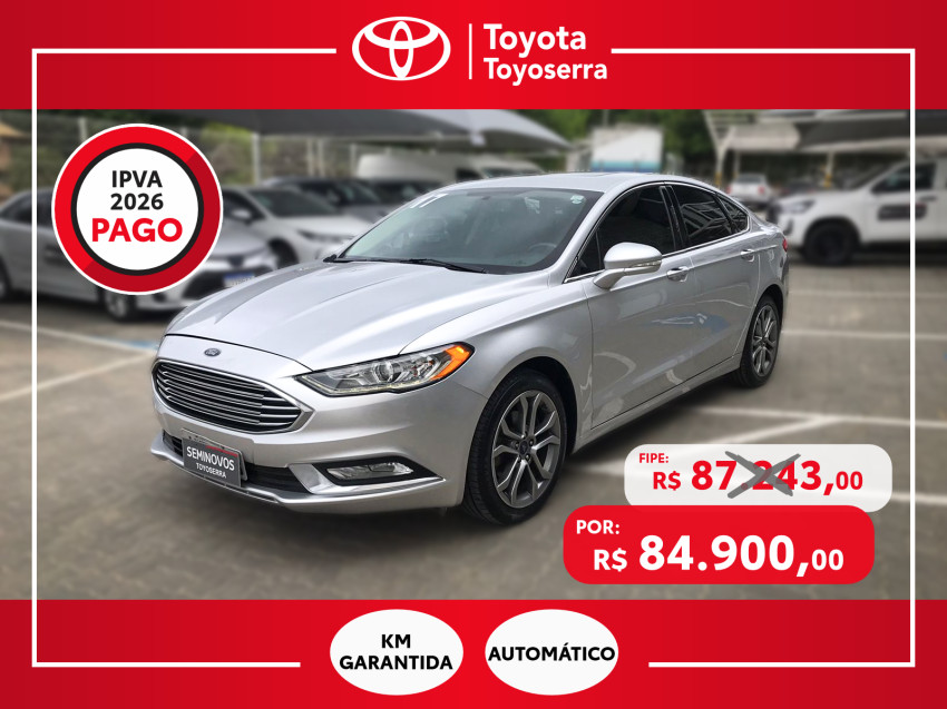 baixa km! - ford fusion sel 2.0 ecobo.  248cv automatico