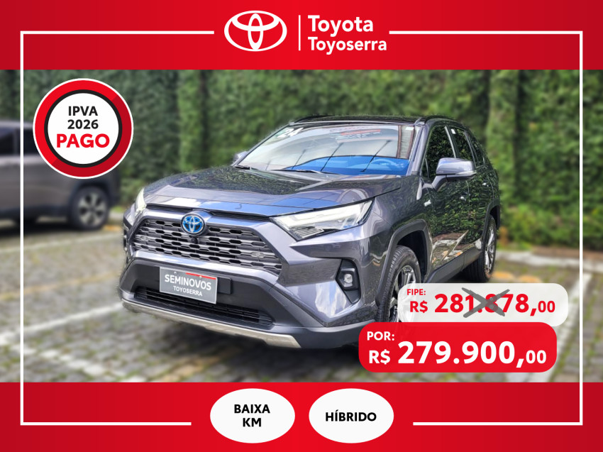 baixa km! - toyota rav4 2.5 sx connect 4x4 automatico (hibrido)