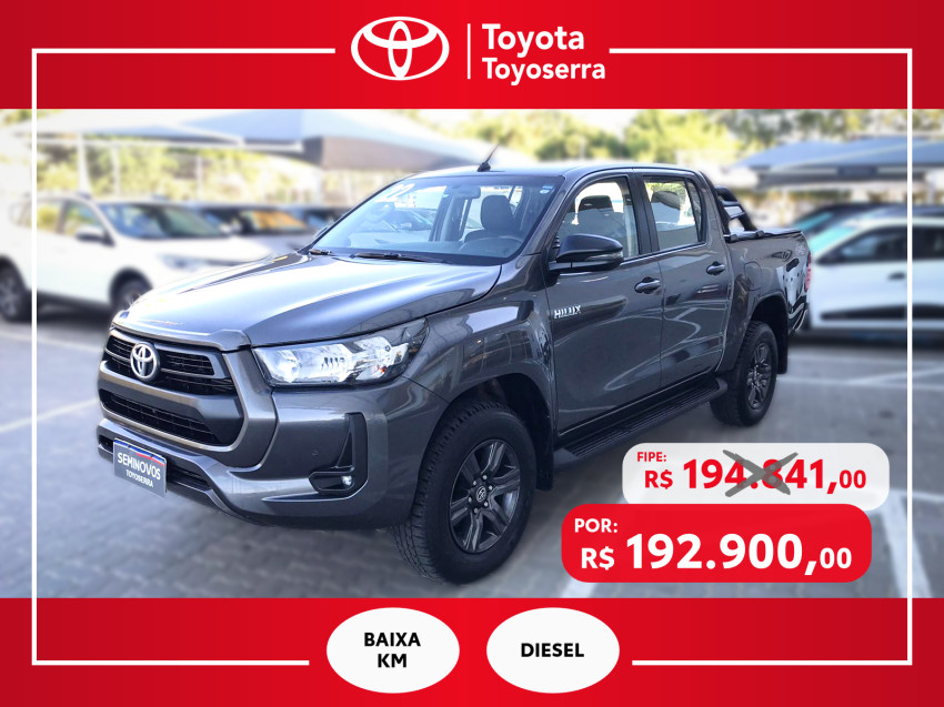 baixa km! - toyota hilux cd sr 4x4 2.8  diesel automatico
