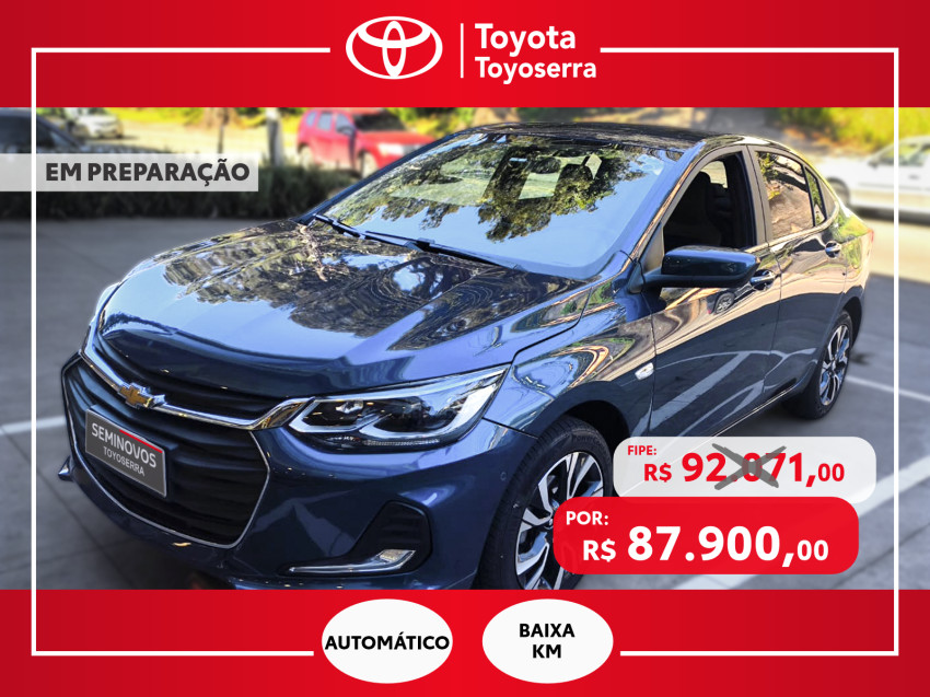 baixa km! - chevrolet onix sed. plus prem. 1.0  tb flex automatico