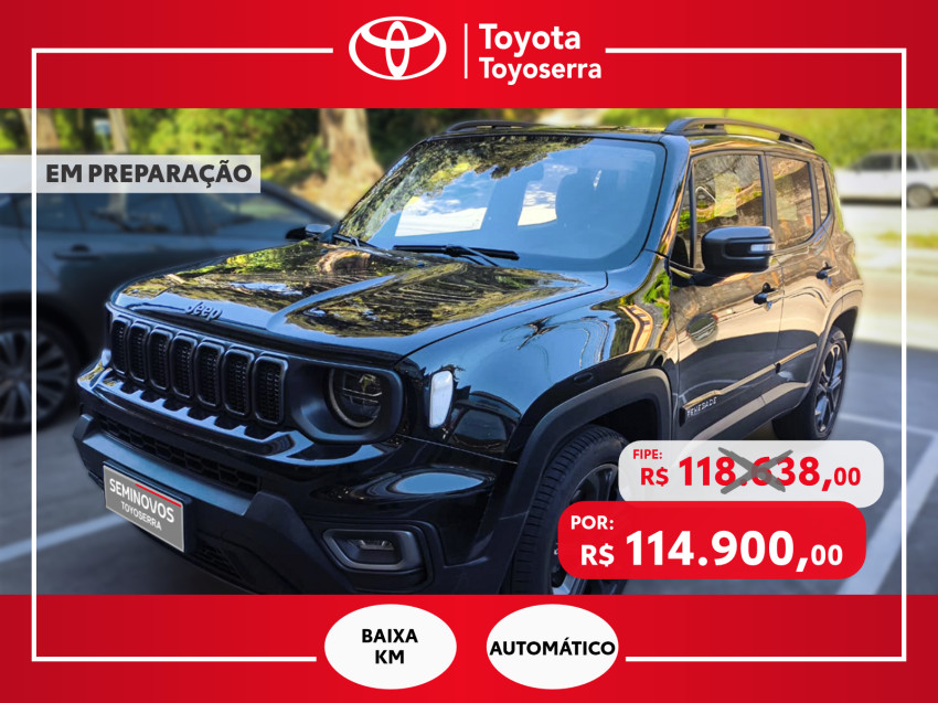 baixa km! - jeep renegade long. t270 1.3 tb 4x2 flex automatico