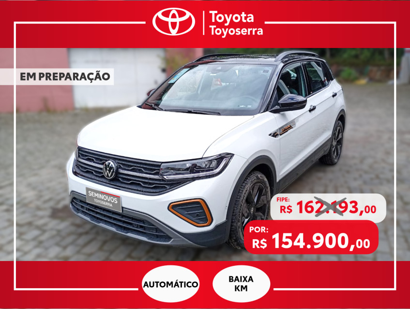 baixa km! - volkswagen t-cross ext. 250 tsi 1.4 flex  automatico