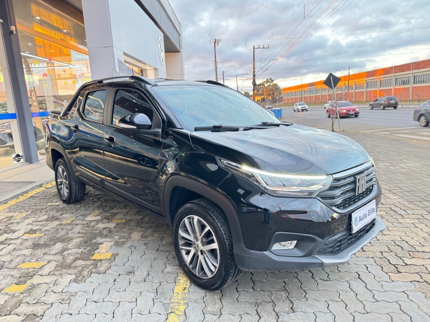 fiat/strada volcano 1.3, manual,202/2023,preta,completa