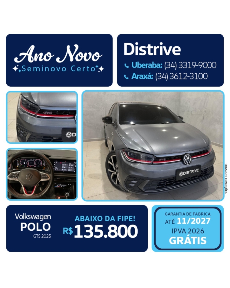 volkswagen polo 1.4 250 tsi gts automatico flex 4p 2025