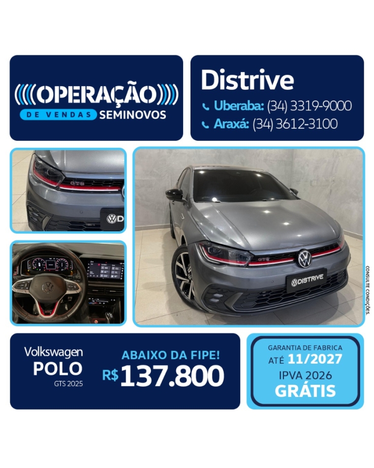 volkswagen polo 1.4 250 tsi gts automatico flex 4p 2025
