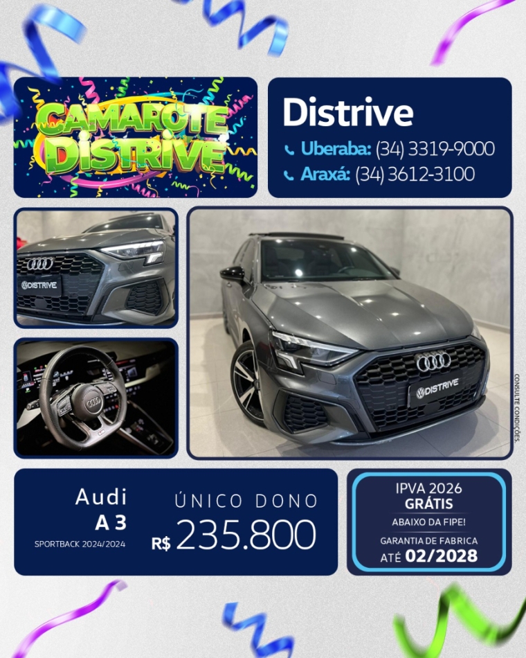 audi a3 2.0 40 tfsi mhev sportback performance black s-tronic gasolina 4p automatico 2024