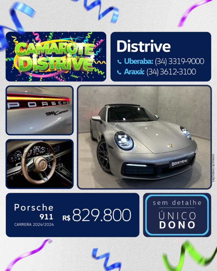 porsche 911 3.0 24v h6 gasolina carrera pdk 2.9 2p automatico 2024
