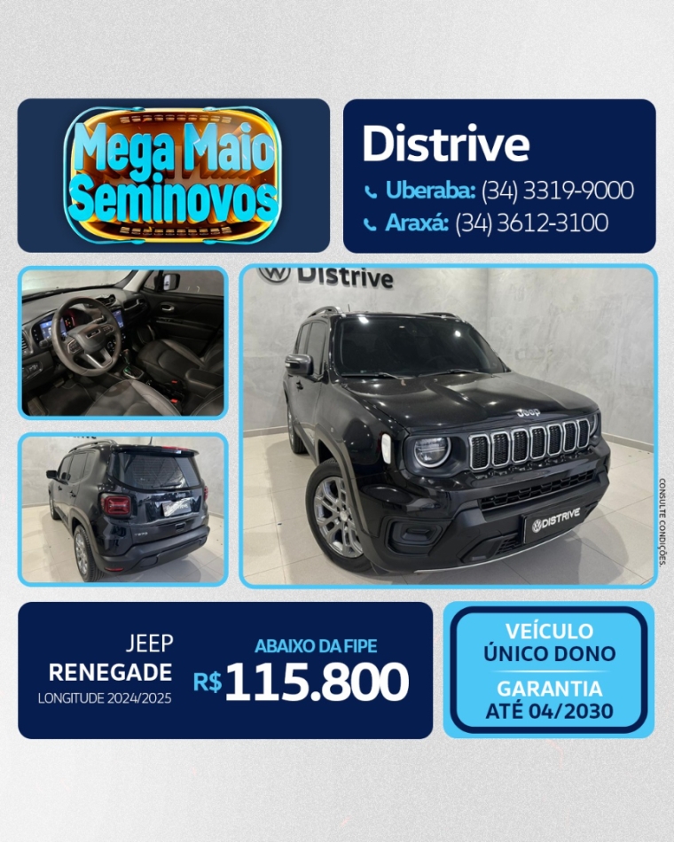 jeep renegade 1.3 t270 turbo flex longitude at6 4p automatico 2025