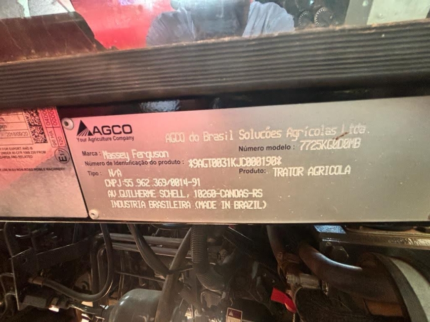 massey ferguson trator 7725 250cv. cabine. transmissao dynashift6. rodado dual. motor: 5.012hrs diesel 1p automatico 2018