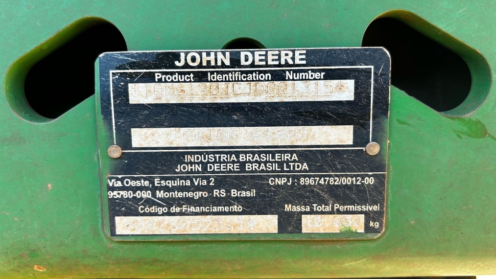 john deere trator 6190j  preparado para piloto diesel 1p manual 2018