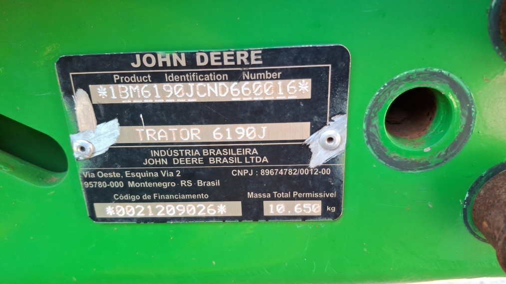 john deere trator 6190j  preparado para piloto diesel 1p manual 2022