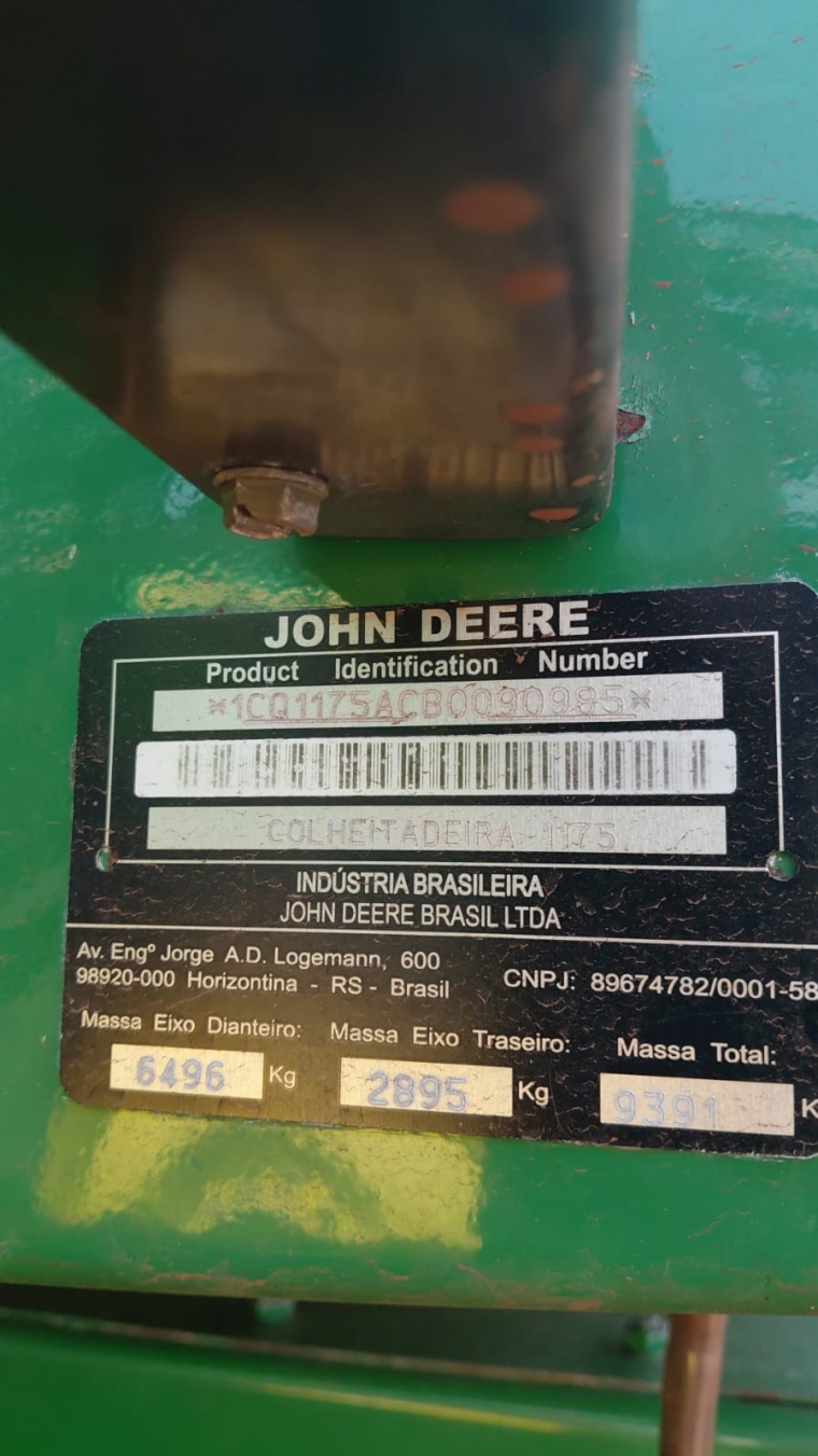 john deere colheitadeira 1175 cabinada diesel 1p manual 2011