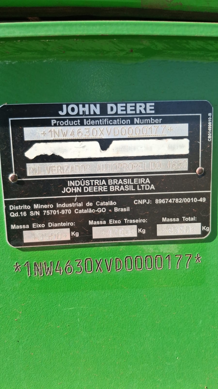 john deere pulverizador 4630 com barras 27 metros diesel 1p manual 20135
