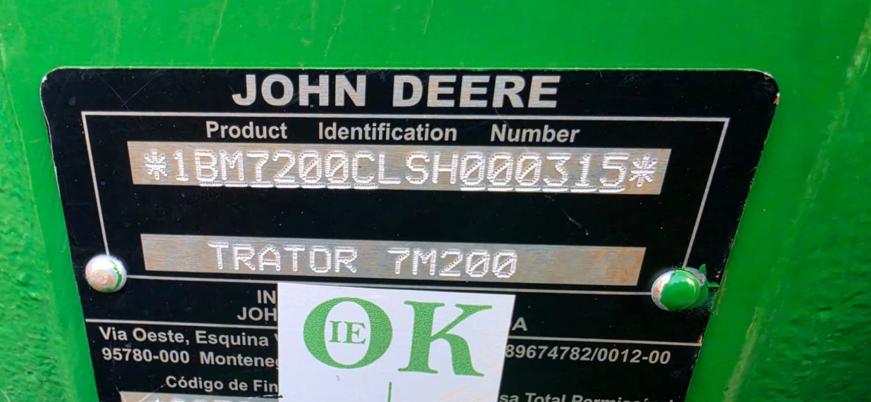 john deere trator 7200m  cabinado diesel 1p manual 20252